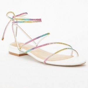 Sold Out Angela Wrap Flat Sandal - Rainbow Rhinestone - Size 8